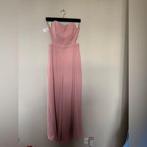 Fame and Partners Strapless Blush jumpsuit
